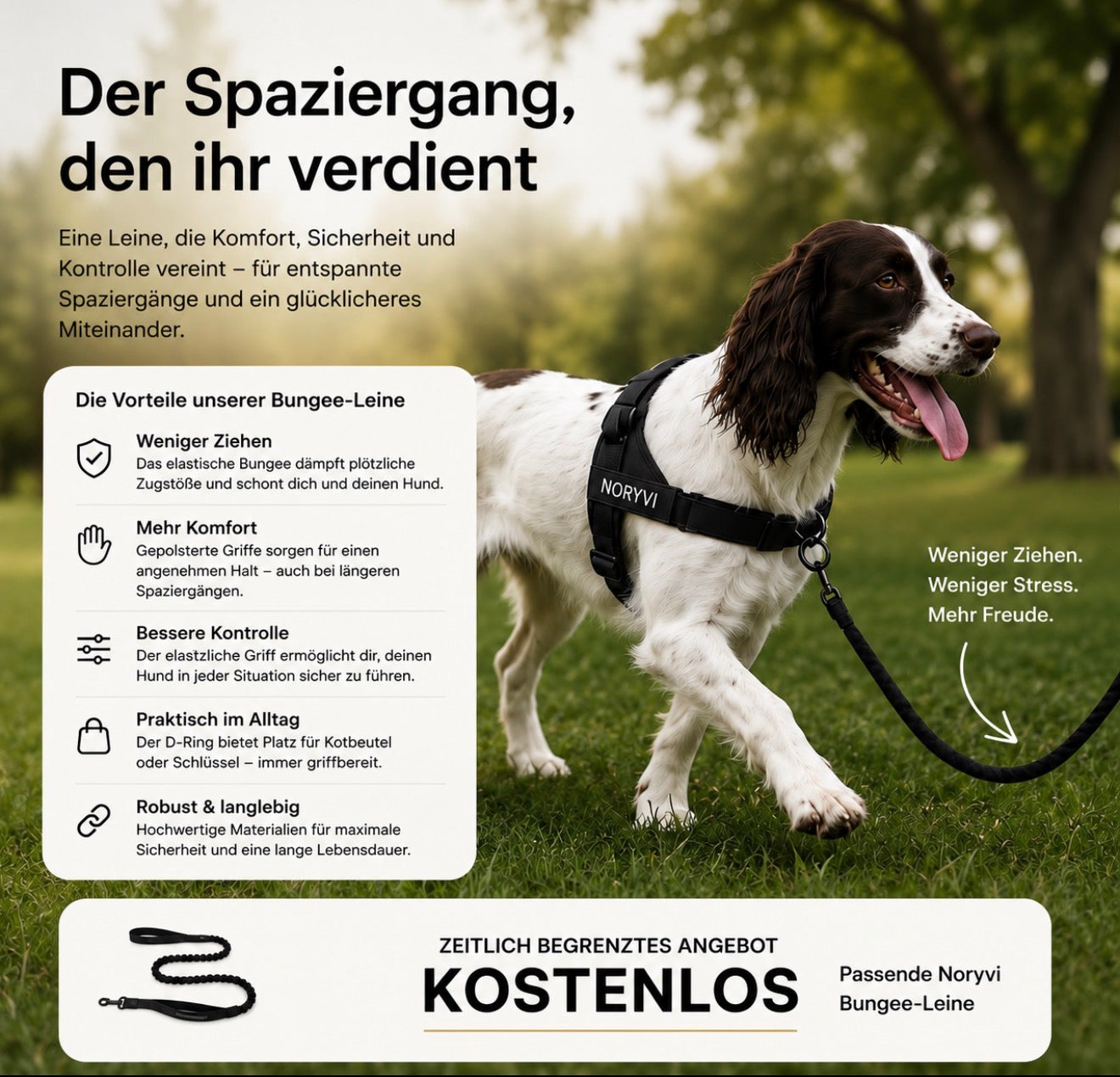 NORYVI Anti-Zug Hundegeschirr